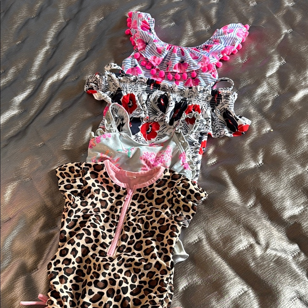 Set of Colorful Baby Girl Swimsuits